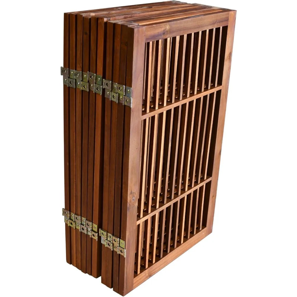 DAFIFY Freestanding Folding Acacia Dog Gate for Indoors or Outdoors