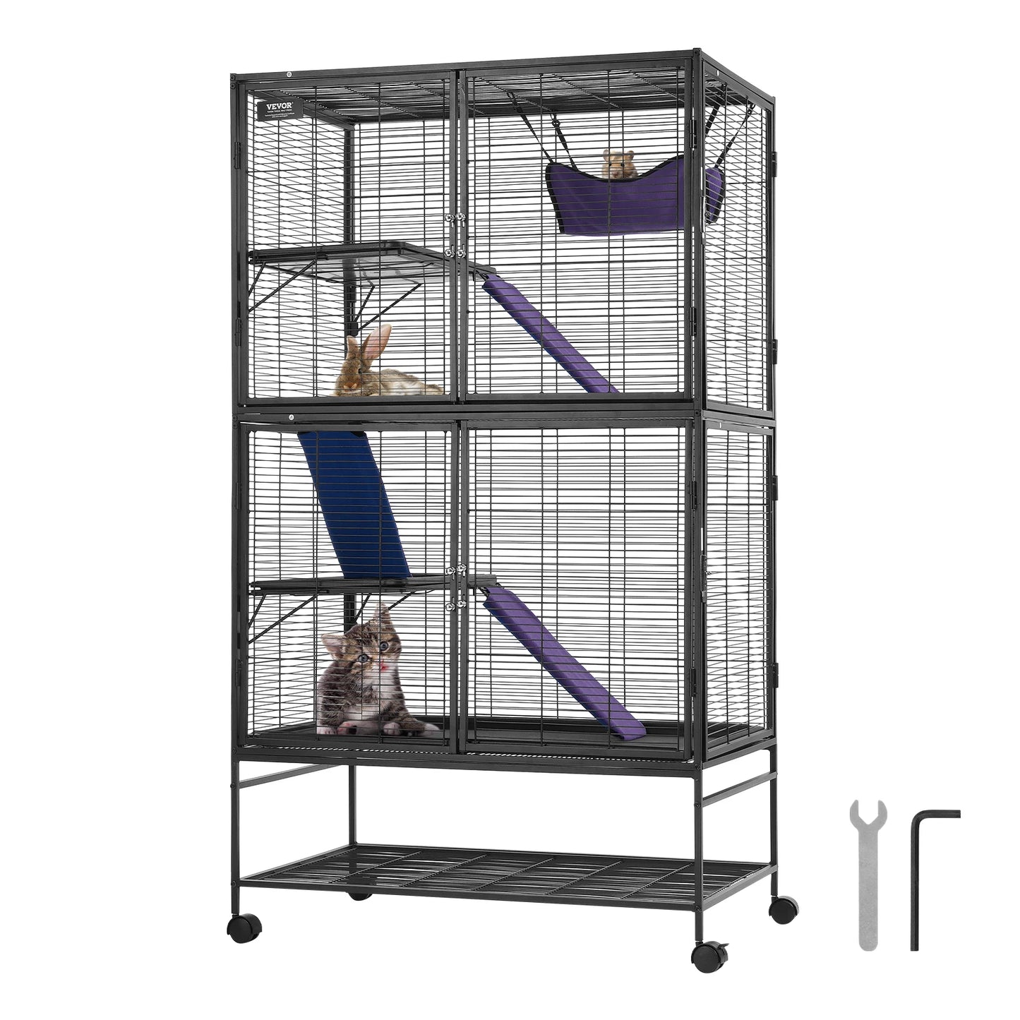 SucceBuy 4-Tier Rolling Ferret Cage Critter Nation
