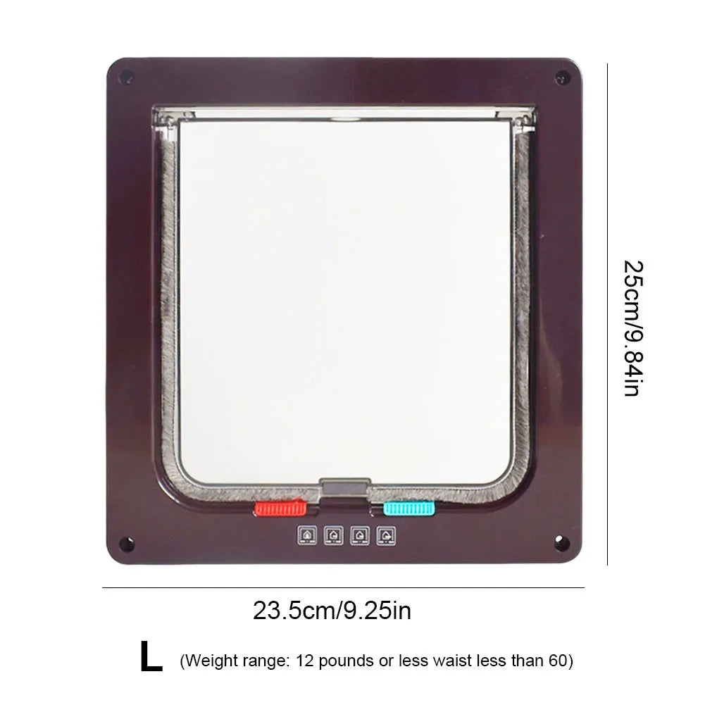 Cat Flap Door With 4 Way Lock AcrylonitrileButadieneStyrene Durable Plastic