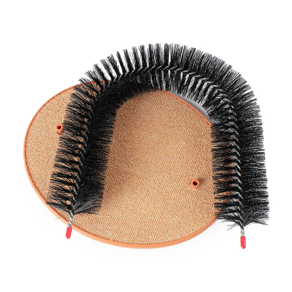 Fur Grooming Cat Toy Cat Arch Self Groomer Massager Brush Interactive Kitten Toys Cat Rubbing Post for Indoor Kitten & Small Dog