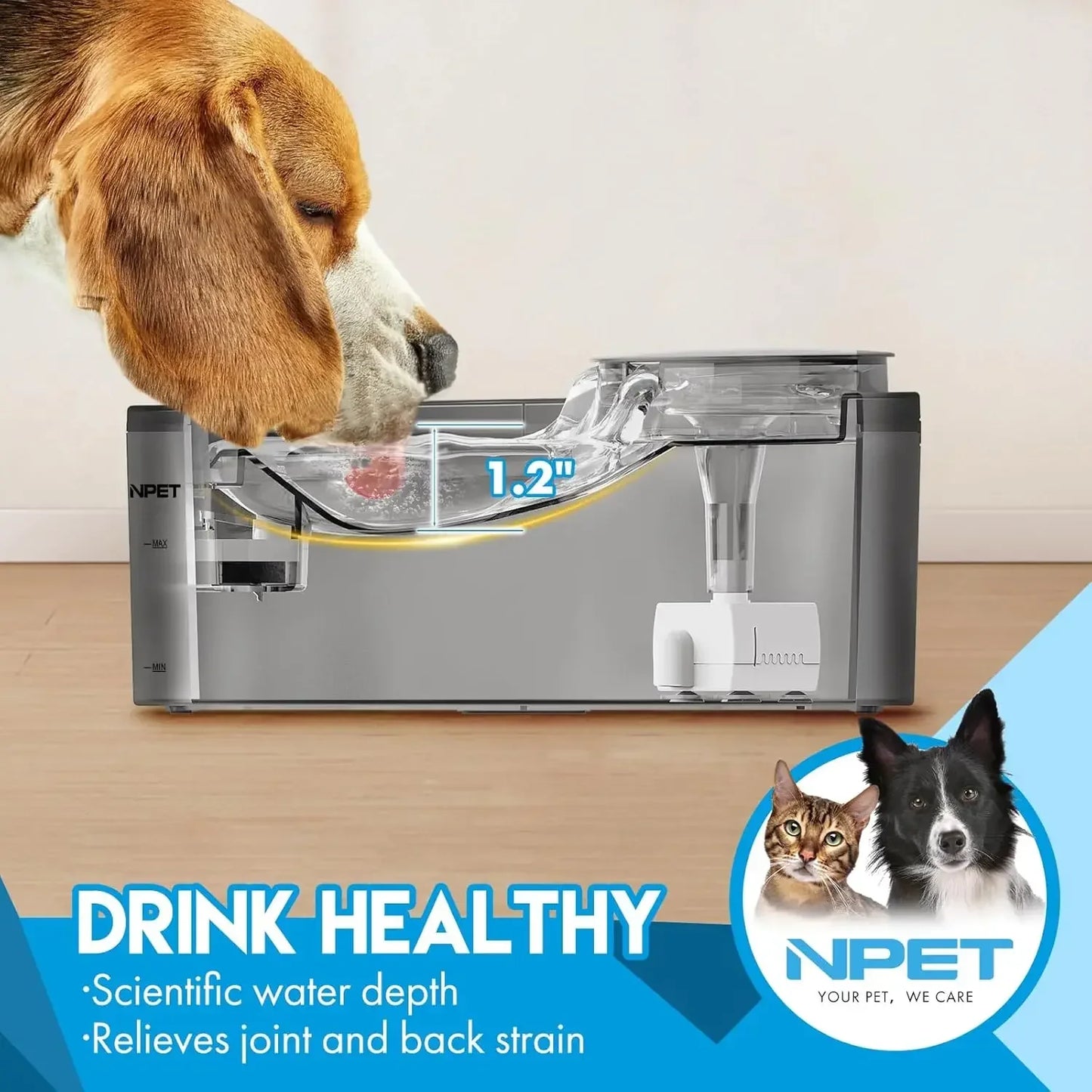 DF10-SG Dog Water Fountain Automatic With Splatter Guard