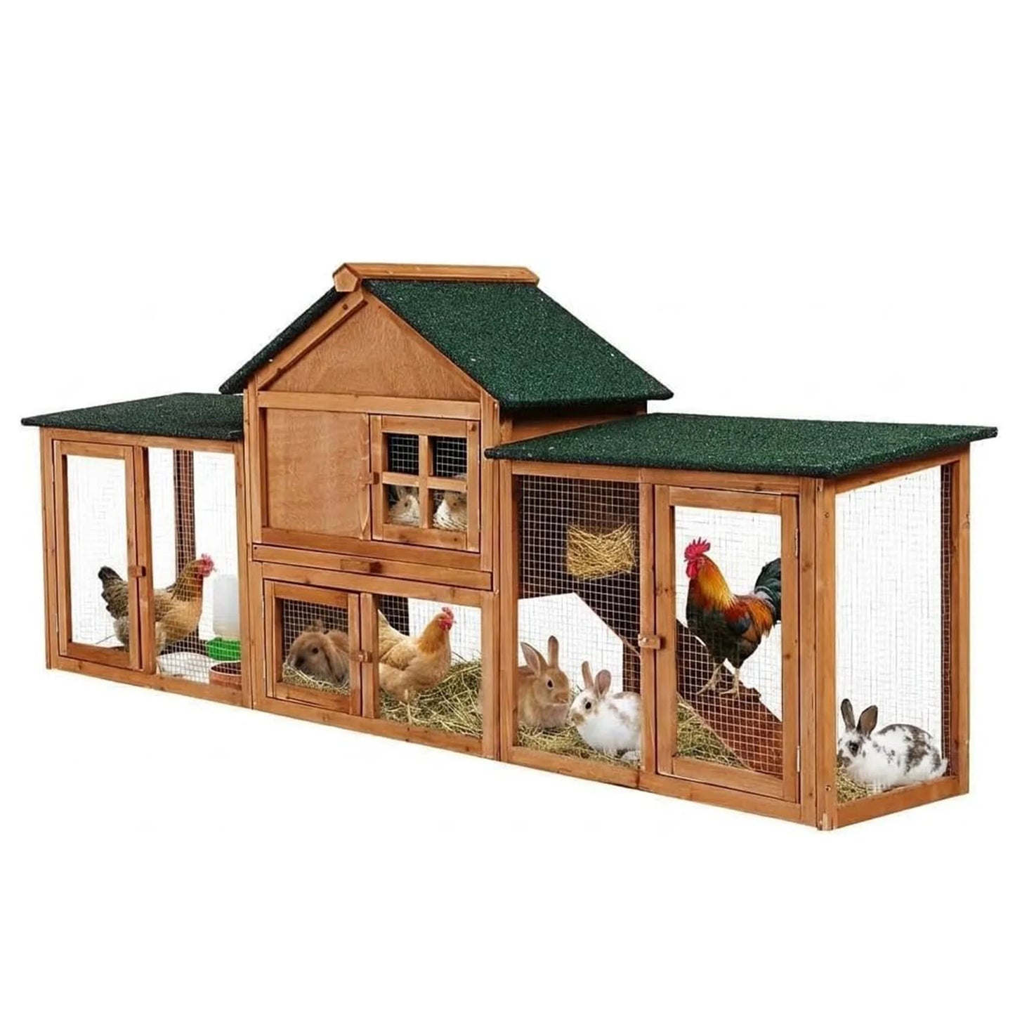 DishyKooker 2-Story Bunny Hutch With Double Runs And Ramp