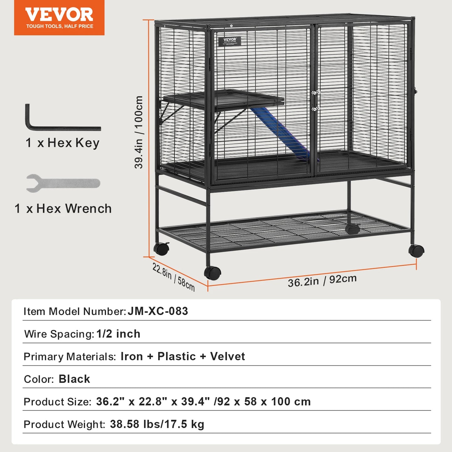 SucceBuy 4-Tier Rolling Ferret Cage Critter Nation