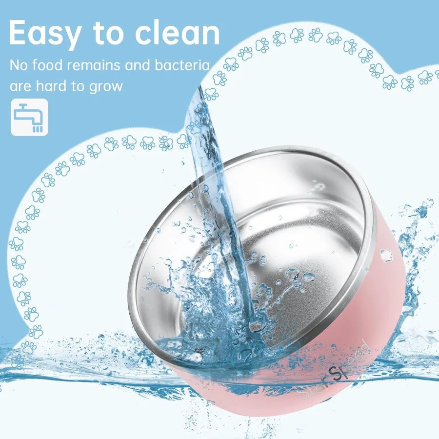 Large Stainless Steel Dog Bowl with Rubber Bottom for Drop Resistance and Temperature Retention Ideal for Outdoor Use and Daily