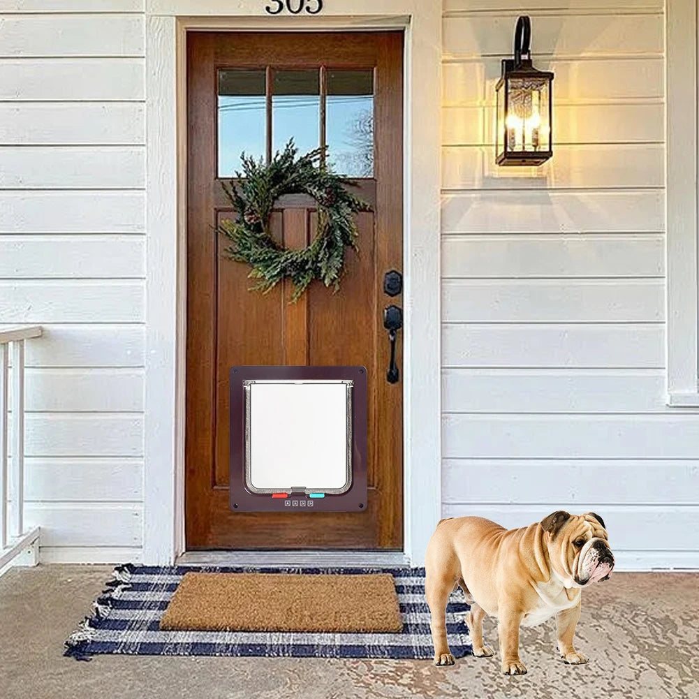 Cat Flap Door With 4 Way Lock AcrylonitrileButadieneStyrene Durable Plastic