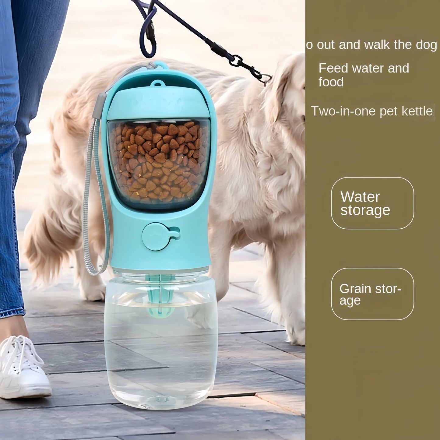 YTYIN Portable Dog Cat Water Bottle With Storage For Travel