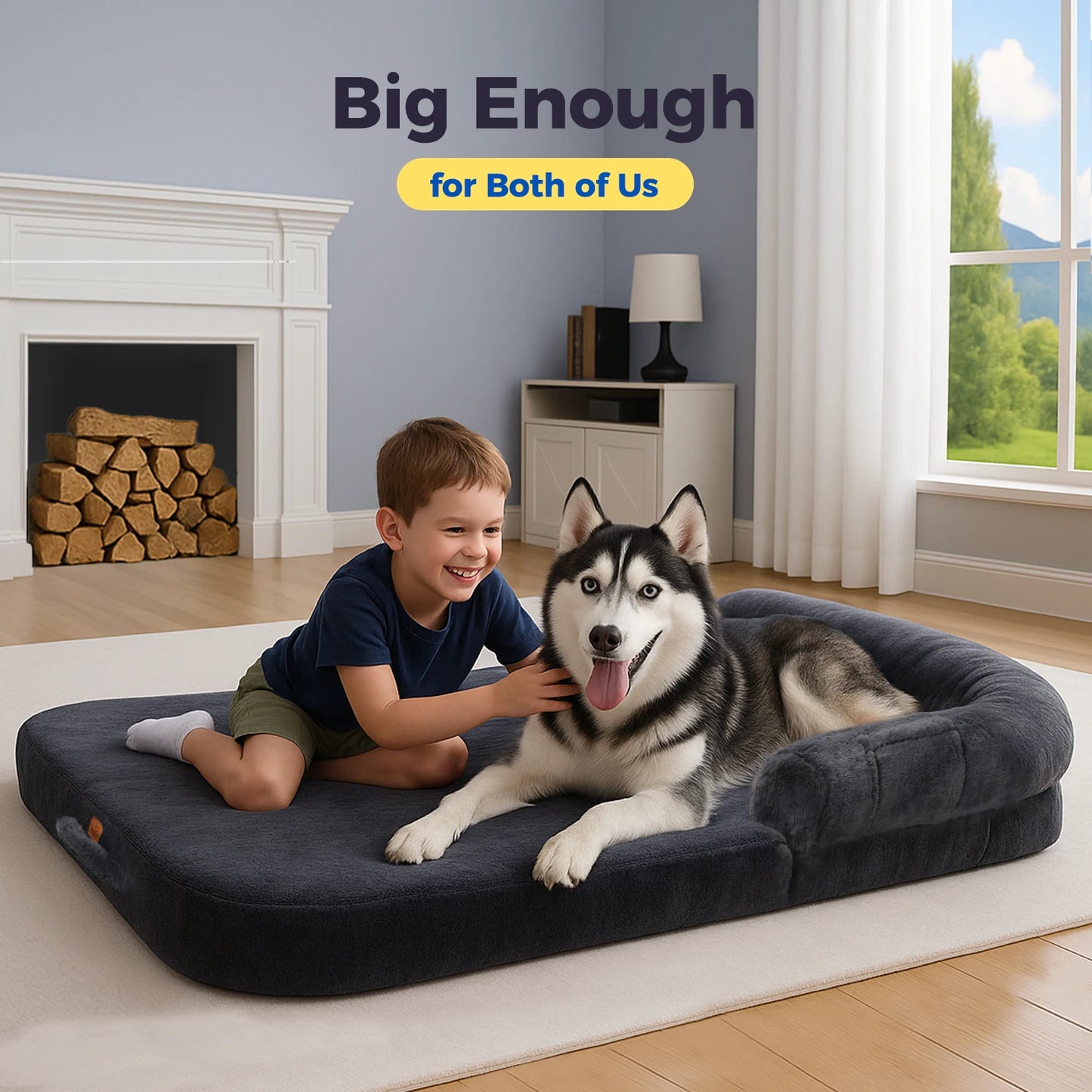 PAWZ Road Foldable Plush Dog Bed Washable Non Slip