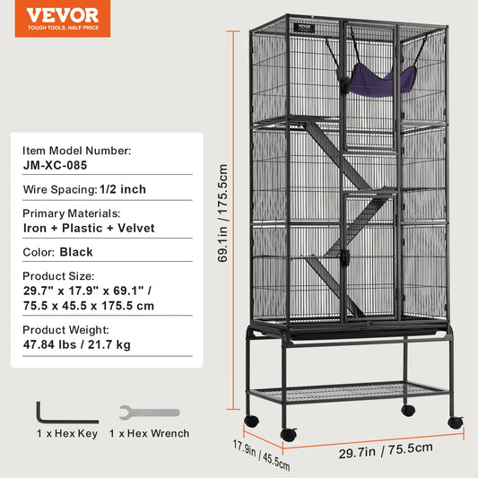 SucceBuy 4-Tier Rolling Ferret Cage Critter Nation
