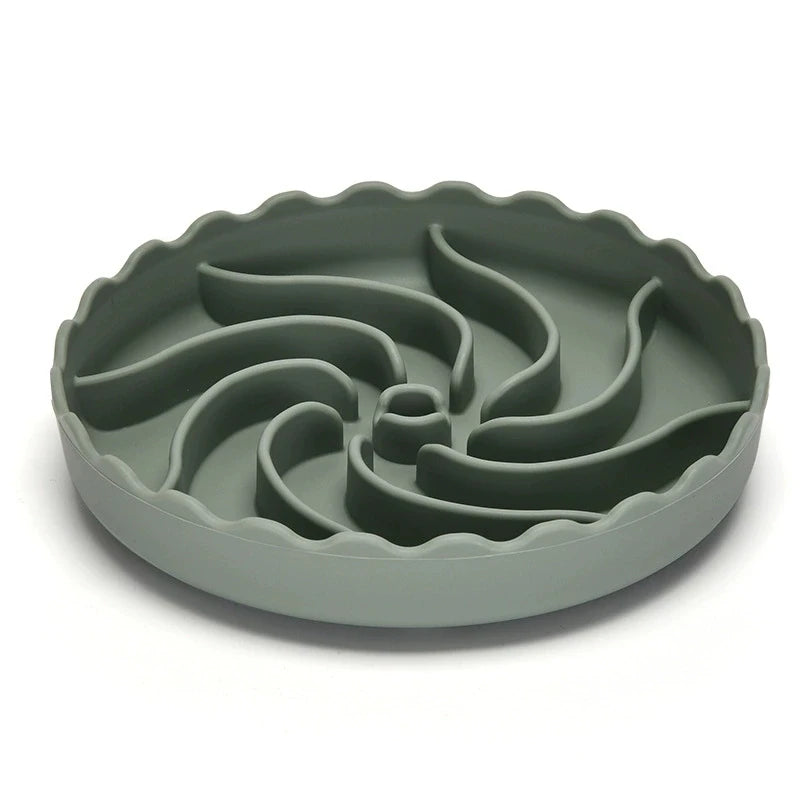 Dog Slow Feeder Food Grade Silicone Bowl With Suction Mat