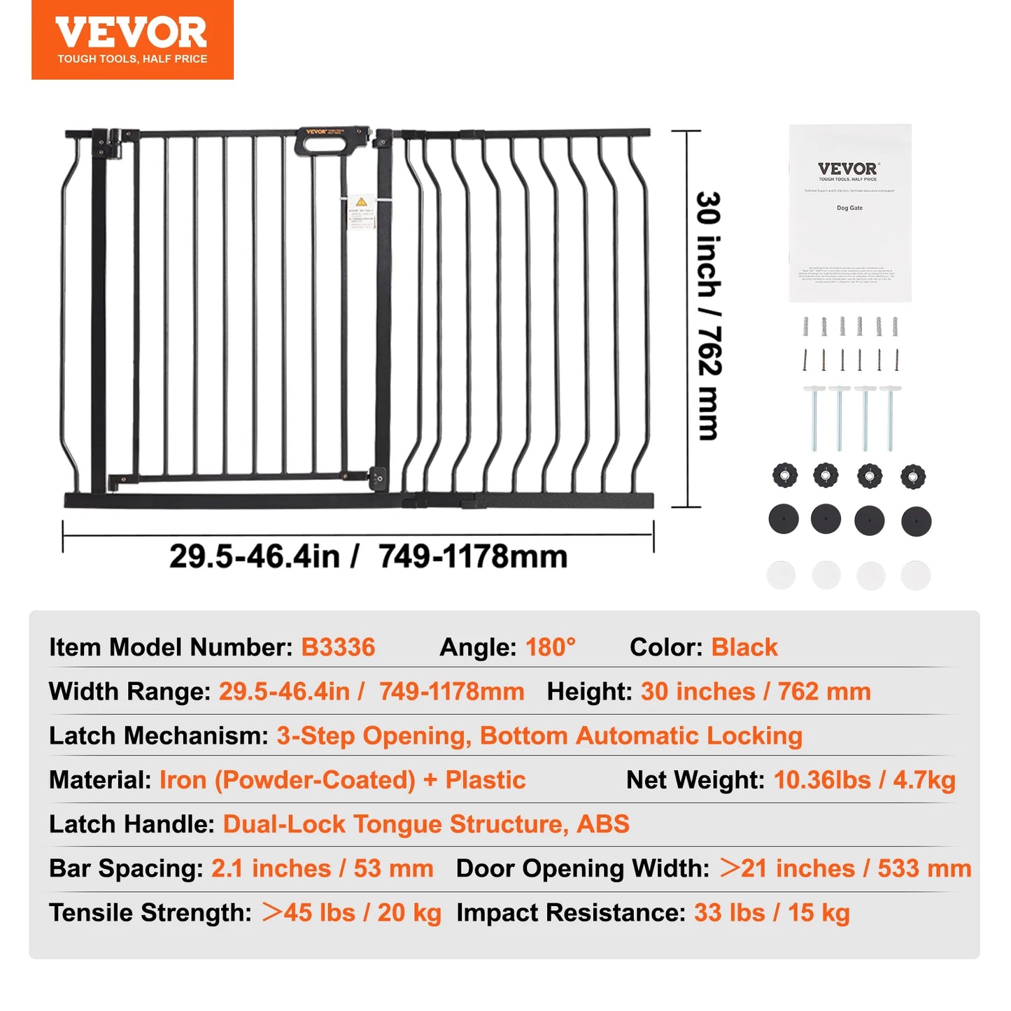 SucceBuy Walk Through Baby Gate For Pets And Children Safety