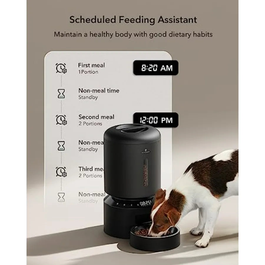 Automatic Cat Feeder and Dog Feeder with Freshness Preservation for Dry Food 5L Capacity Timed Feeder Supporting Up to 6 Meals