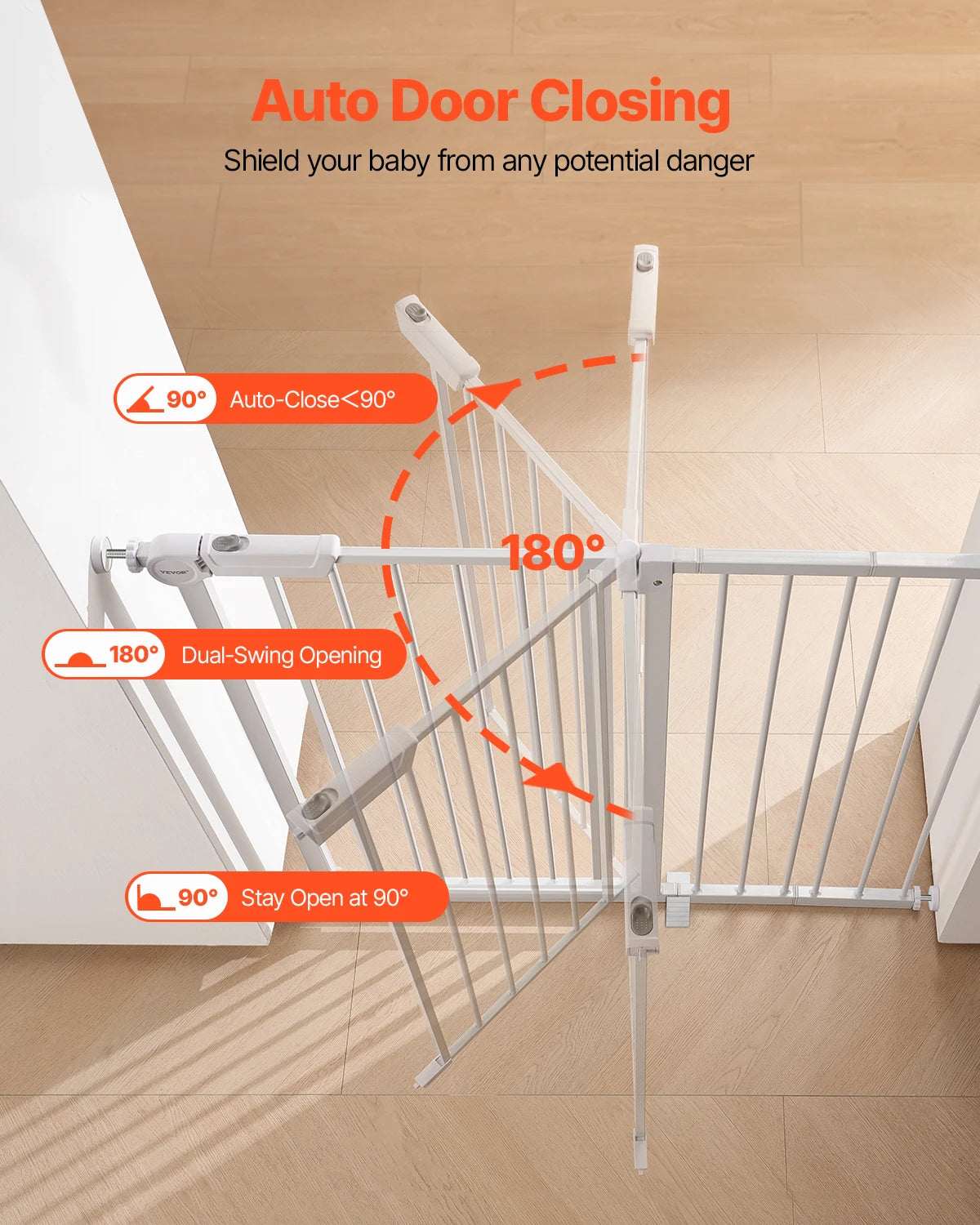 SucceBuy Baby Gate Walk Through Pressure Mount Pet Safety