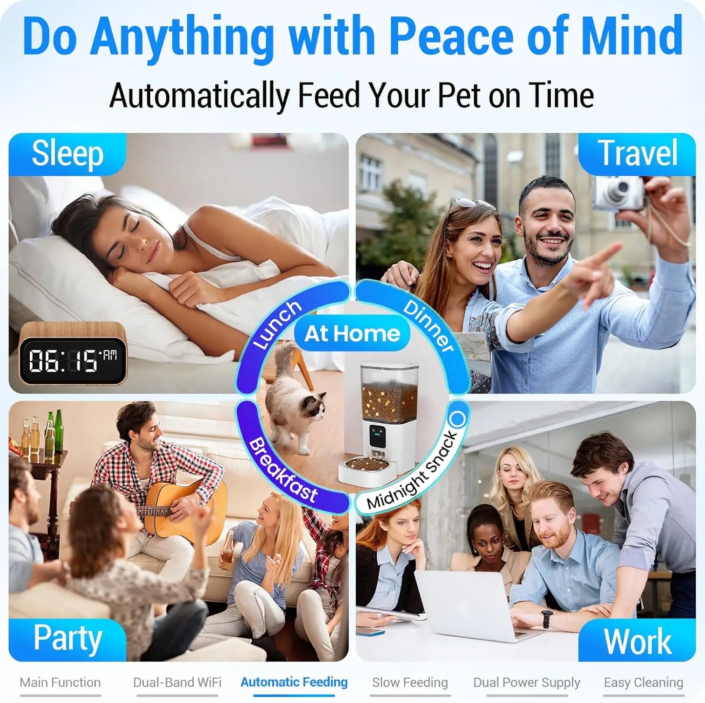 Smart WiFi Pet Feeder With App Control And Alexa Compatible For Cats And Dogs