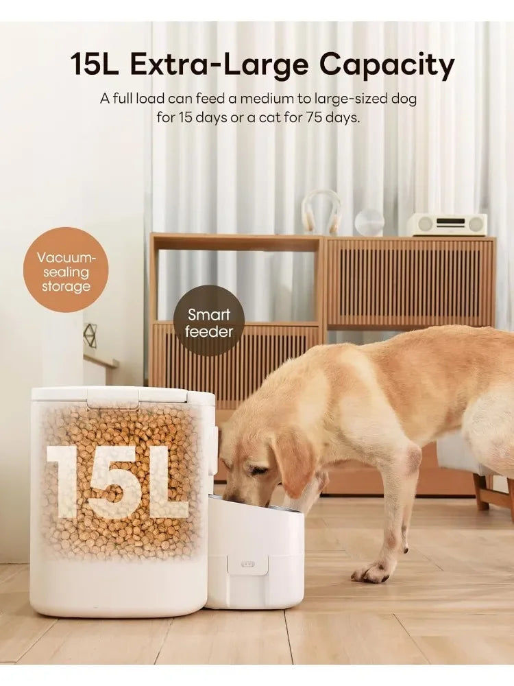 Automatic Dog Feeder Large Breed 2 In 1 Airtight Freshness