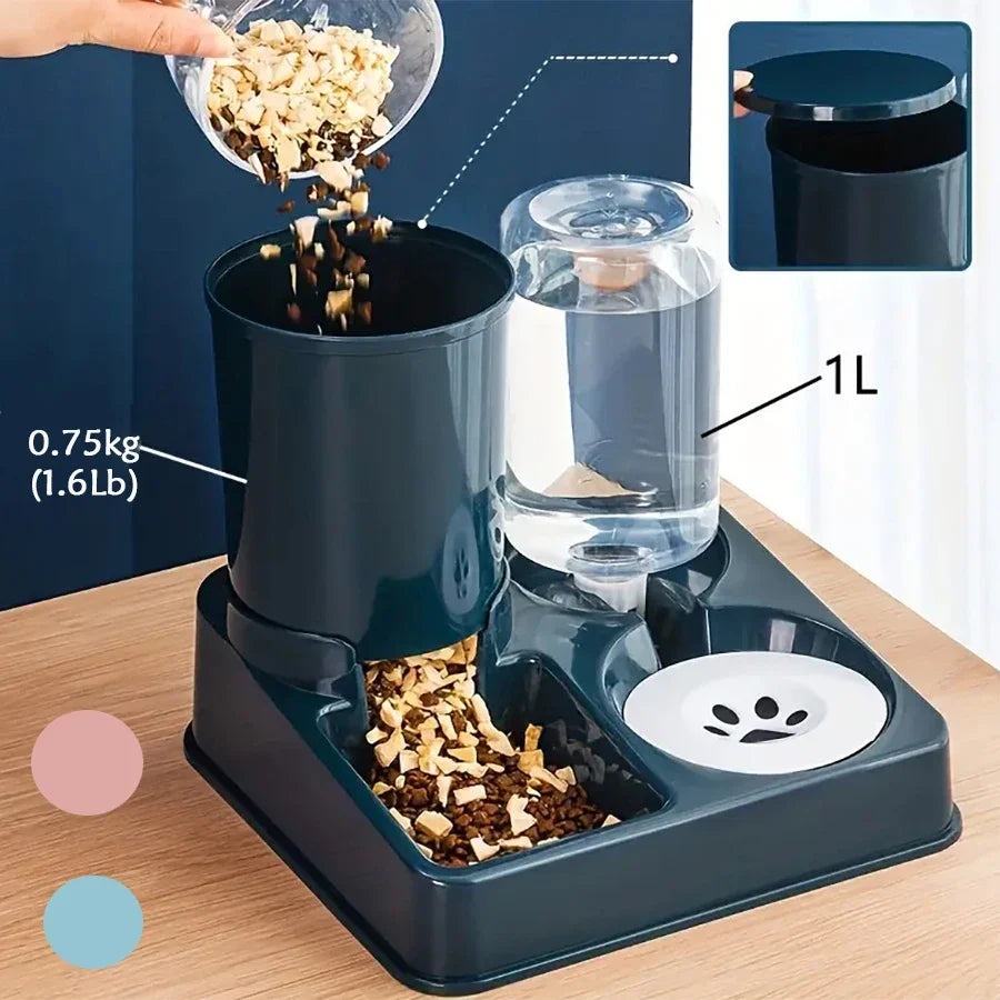 2 In 1 Automatic Cat Feeder And Water Dispenser Set