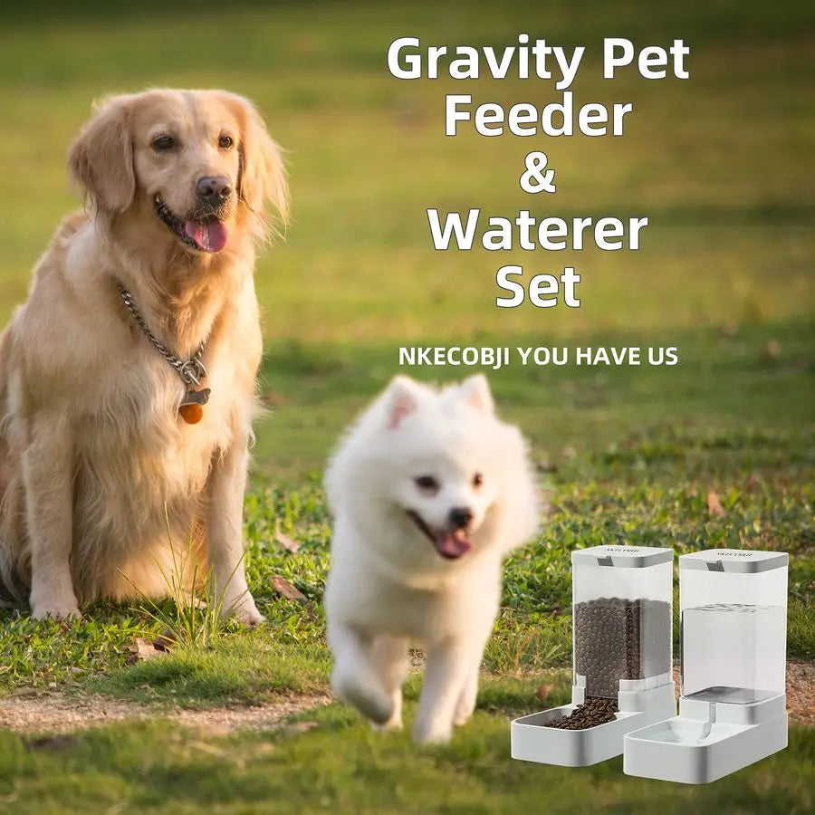 Gravity Pet Feeder And Water Dispenser Set For Pets
