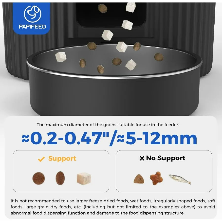 Automatic Pet Feeder with 3.5L Capacity and 15Cup Storage for Cats and Dogs 2.4G WiFi Enabled Timed Food Dispenser with Remote