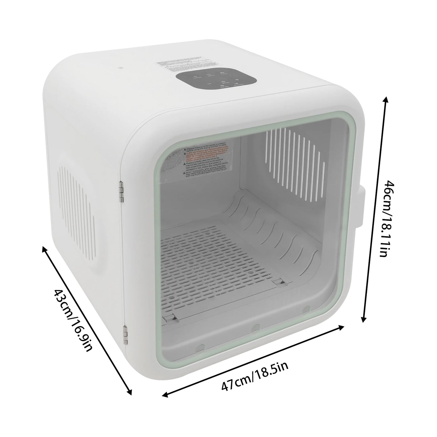 Professional Pet Dryer Box, 800W Adjustable Temperature (71-113°F) for Dogs/Cats, 35dB Quiet Operation, Fits Pets Up to 22lbs