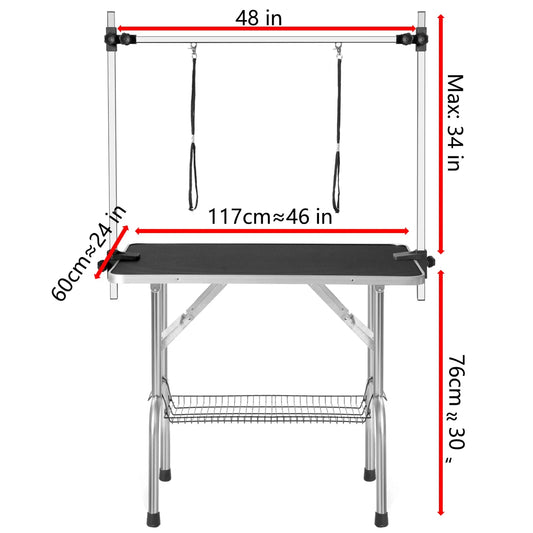 Professional Dog Grooming Table With Arm Noose And Mesh Tray