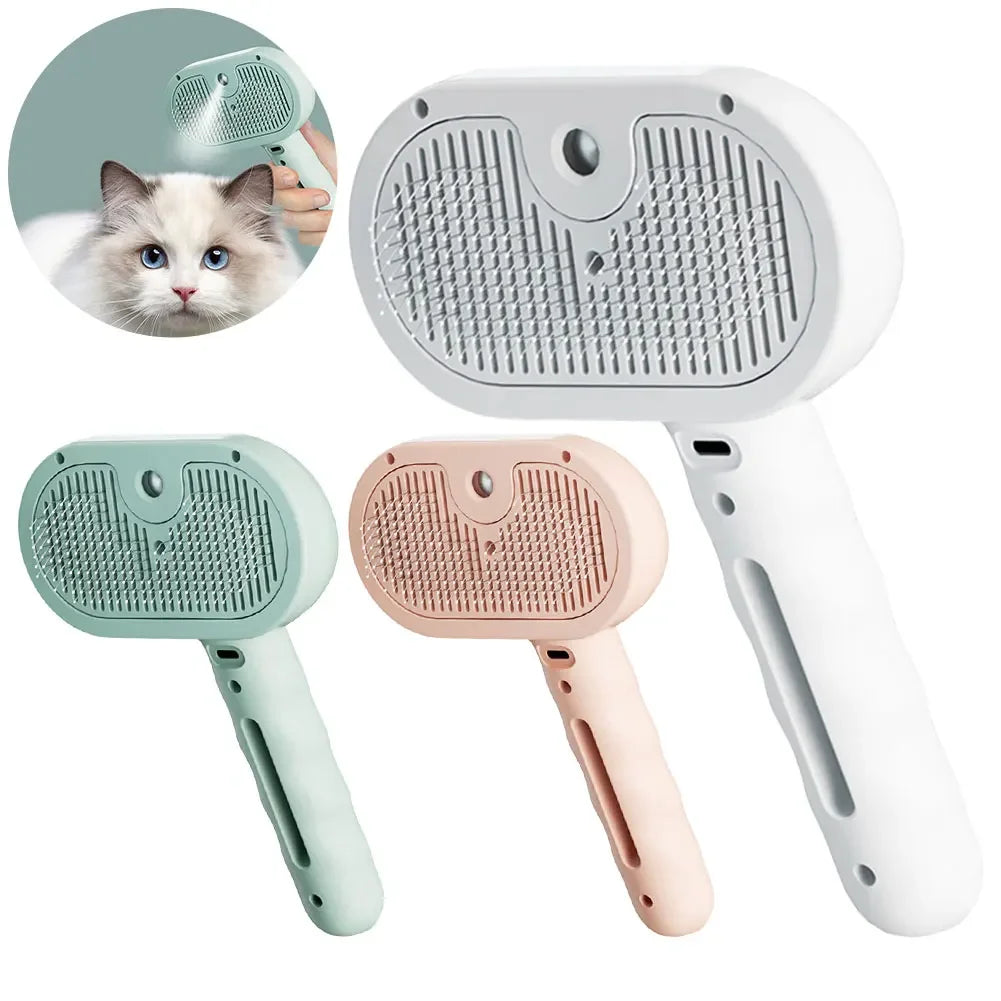 Shunmaii 3 In 1 Cat Steam Brush For Shedding Grooming